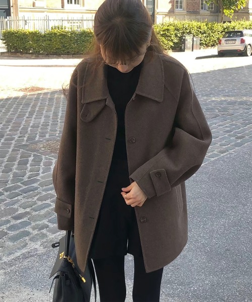 セール】ウールライクステンカラーコート（その他アウター）｜Doula