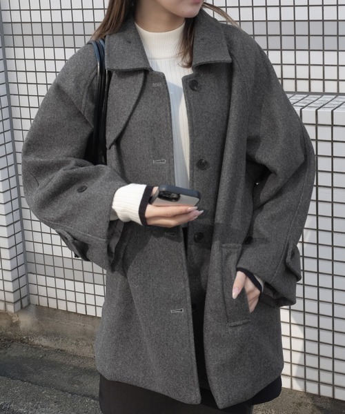 Doula Doula(ドゥーラドゥーラ)の「ウールライクステンカラーコート(その他アウター・レディース・ブラウン/ネイビー/ブラック/グレー・FREE)」の15枚目の写真