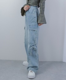 cargo denim straight pants/カーゴデニムストレートパンツ