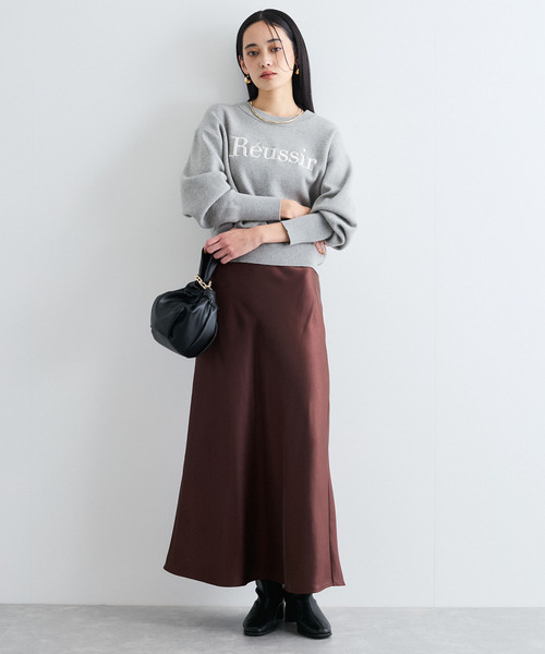 VIS（ビス）の「【選べる着丈】シャイニーナロースカート【洗える】（スカート・レディース・ブラウン/オフホワイト・FREE/PF）」の13枚目の写真