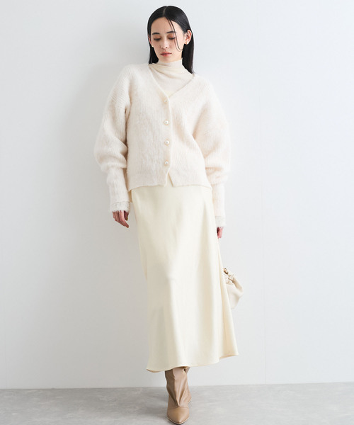 VIS（ビス）の「【選べる着丈】シャイニーナロースカート【洗える】（スカート・レディース・ブラウン/オフホワイト・FREE/PF）」の11枚目の写真