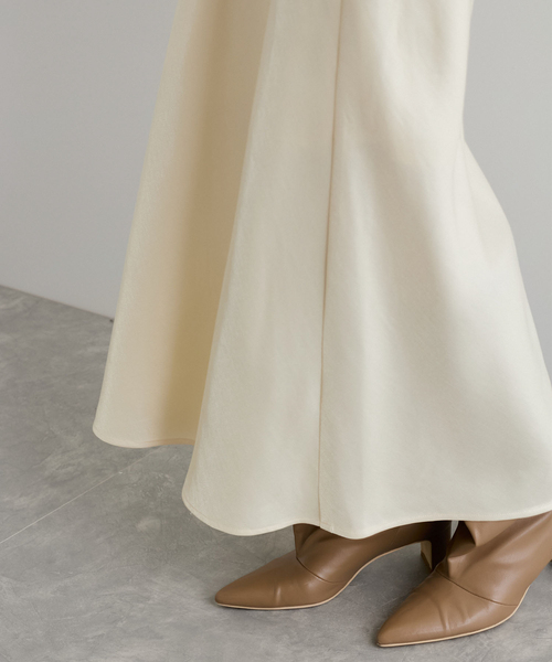 VIS（ビス）の「【選べる着丈】シャイニーナロースカート【洗える】（スカート・レディース・ブラウン/オフホワイト・FREE/PF）」の3枚目の写真