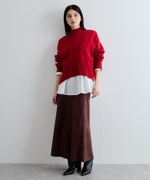 VIS（ビス）の「【選べる着丈】シャイニーナロースカート【洗える】（スカート・レディース・ブラウン/オフホワイト・FREE/PF）」の18枚目の写真