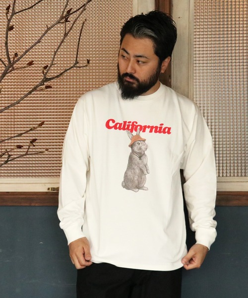 KRIFF MAYER（クリフメイヤー）の「RUUUコラボロンT(CAL)（Tシャツ/カットソー・メンズ・オフホワイト/ピンク/ネイビー/チャコール・X-LARGE/LARGE/MEDIUM）」の2枚目の写真