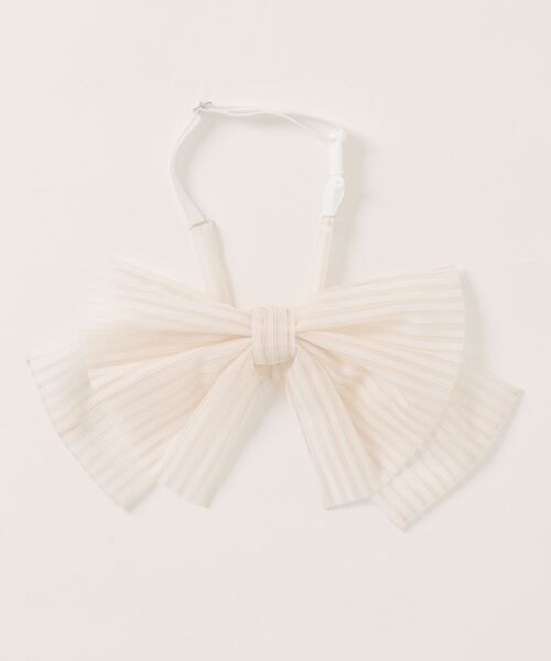 nino（ニノ）の「ストライプチュールリボンタイ（付け襟・キッズ・オフホワイト・L）」の8枚目の写真