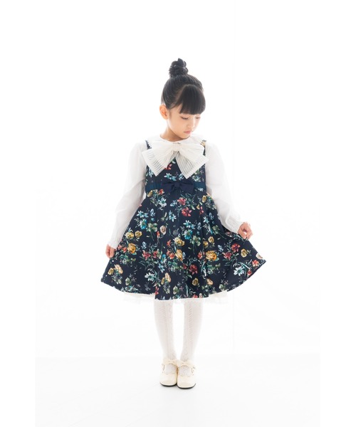 nino（ニノ）の「ストライプチュールリボンタイ（付け襟・キッズ・オフホワイト・L）」の6枚目の写真