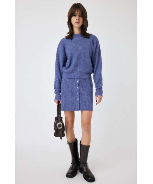 MOUSSY（マウジー）の「MULTIWAY ニットセットアップ（アンサンブル・レディース・アイボリー/ブルー/グレー・1/2）」の4枚目の写真