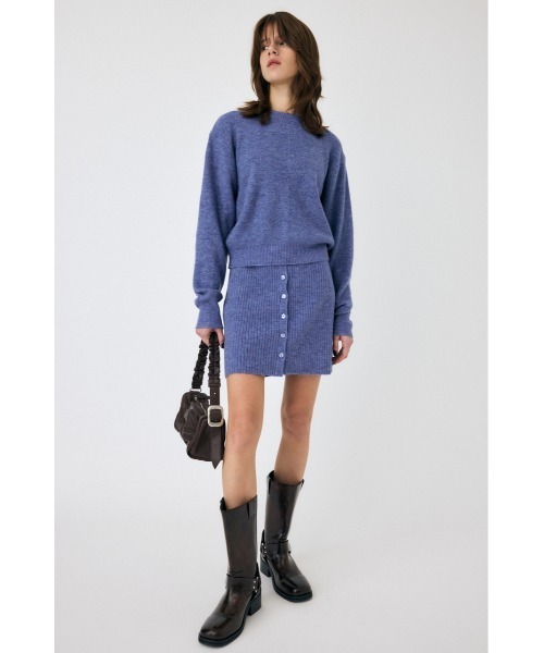 MOUSSY（マウジー）の「MULTIWAY ニットセットアップ（アンサンブル・レディース・アイボリー/ブルー/グレー・1/2）」の5枚目の写真