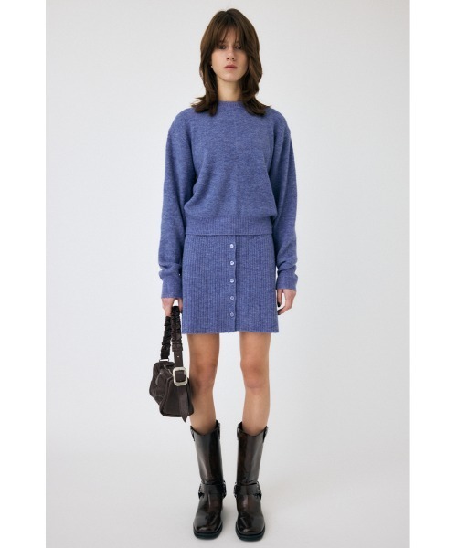 MOUSSY（マウジー）の「MULTIWAY ニットセットアップ（アンサンブル・レディース・アイボリー/ブルー/グレー・1/2）」の6枚目の写真