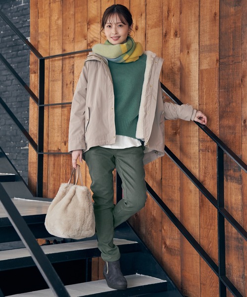 ikka（イッカ）の「サイドスリットニットプルオーバー（ニット/セーター・レディース・チャコールグレー/ブルー/ベージュ/グリーン/ピンク・M/L/S）」の12枚目の写真