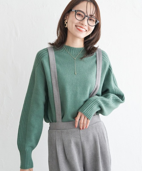 ikka（イッカ）の「サイドスリットニットプルオーバー（ニット/セーター・レディース・チャコールグレー/ブルー/ベージュ/グリーン/ピンク・M/L/S）」の18枚目の写真