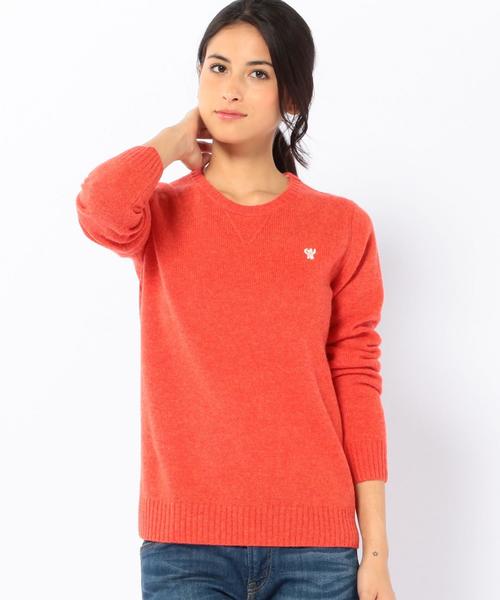 coen（コーエン）の「ラムウールクルーネックニット（ニット/セーター・レディース・ライトブルー/ダークグレー/ベージュ/オレンジ・MEDIUM/LARGE）」の4枚目の写真