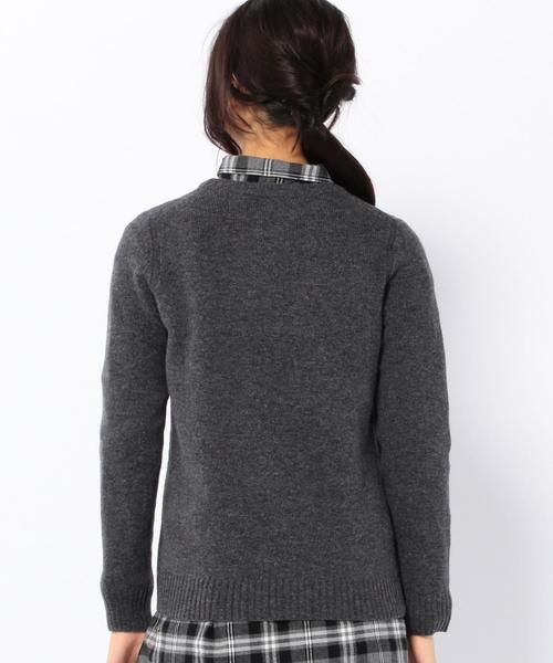 coen（コーエン）の「ラムウールクルーネックニット（ニット/セーター・レディース・ライトブルー/ダークグレー/ベージュ/オレンジ・MEDIUM/LARGE）」の5枚目の写真