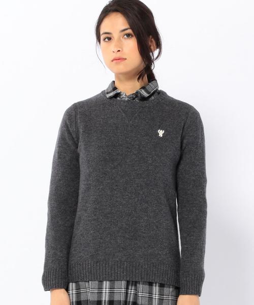 coen（コーエン）の「ラムウールクルーネックニット（ニット/セーター・レディース・ライトブルー/ダークグレー/ベージュ/オレンジ・MEDIUM/LARGE）」の6枚目の写真