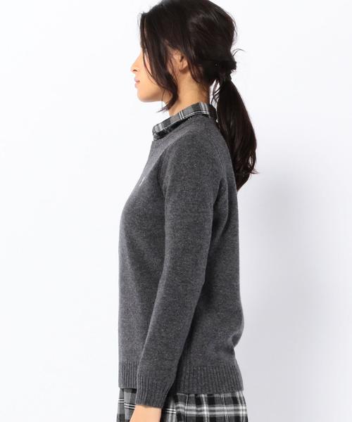 coen（コーエン）の「ラムウールクルーネックニット（ニット/セーター・レディース・ライトブルー/ダークグレー/ベージュ/オレンジ・MEDIUM/LARGE）」の7枚目の写真