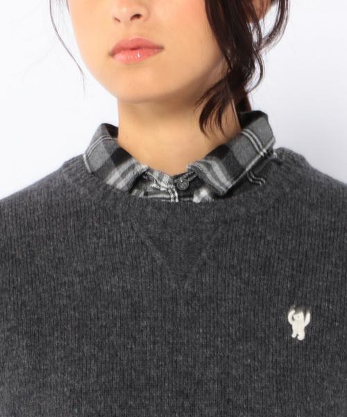 coen（コーエン）の「ラムウールクルーネックニット（ニット/セーター・レディース・ライトブルー/ダークグレー/ベージュ/オレンジ・MEDIUM/LARGE）」の9枚目の写真