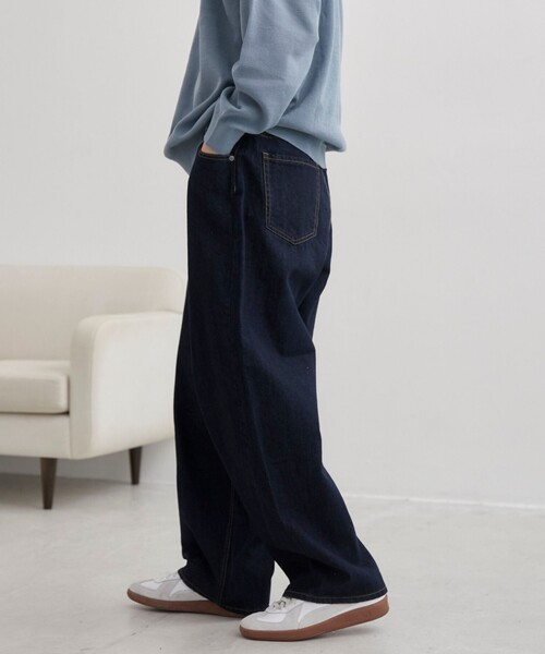 coen（コーエン）の「【C.DENIMS】リラックスカーブデニムパンツ（デニムパンツ・メンズ・ブラック/ネイビー・M/L）」の5枚目の写真