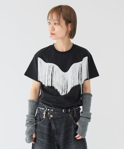 tシャツ 「別注」Wrangler × maturely / フリンジ ショートスリーブ Tシャツ レディース 別注】Wrangler × maturely / フリンジ ショートスリーブ T