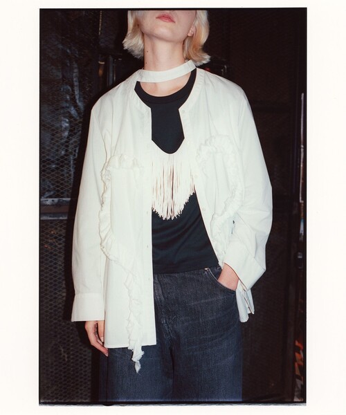 maturely(マチュアリー)の「【別注】Wrangler × maturely / フリンジ ショートスリーブ Tシャツ(Tシャツ/カットソー・レディース・パープル/ブラック・ONE SIZE)」の14枚目の写真