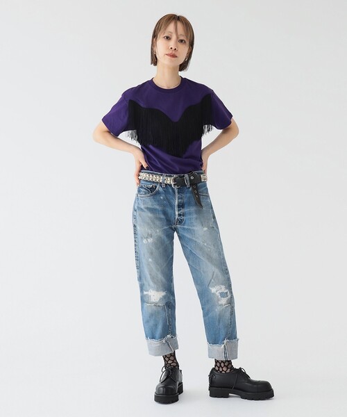 maturely(マチュアリー)の「【別注】Wrangler × maturely / フリンジ ショートスリーブ Tシャツ(Tシャツ/カットソー・レディース・パープル/ブラック・ONE SIZE)」の15枚目の写真