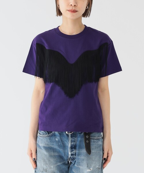 maturely(マチュアリー)の「【別注】Wrangler × maturely / フリンジ ショートスリーブ Tシャツ(Tシャツ/カットソー・レディース・パープル/ブラック・ONE SIZE)」の18枚目の写真
