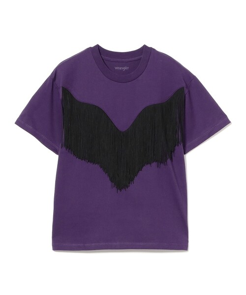 maturely(マチュアリー)の「【別注】Wrangler × maturely / フリンジ ショートスリーブ Tシャツ(Tシャツ/カットソー・レディース・パープル/ブラック・ONE SIZE)」の4枚目の写真