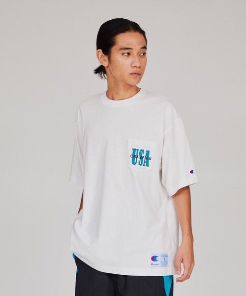 セール チャンピオン アクションスタイル USA C プリント Tシャツ 半袖 Champion - セール20% チャンピオン アクションスタイル USA C