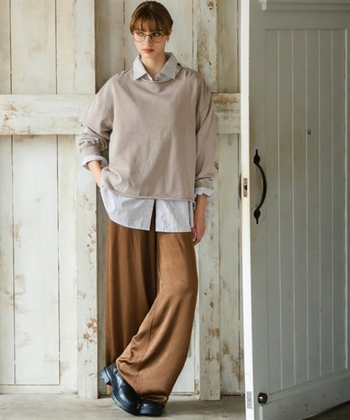 Maison INNESS(メゾンアイネス)の「オーバーサイズブロードレギュラーシャツ(UVカット・イージーケア)(シャツ/ブラウス・レディース・ピンク系その他/グリーン系その他/オフホワイト/ブルー/パープル系その他/ベージュ系その他/ブルー系その他/ベージュ系その他2・LL/L/M/10L/8L/6L/5L/4L/3L/S)」の20枚目の写真