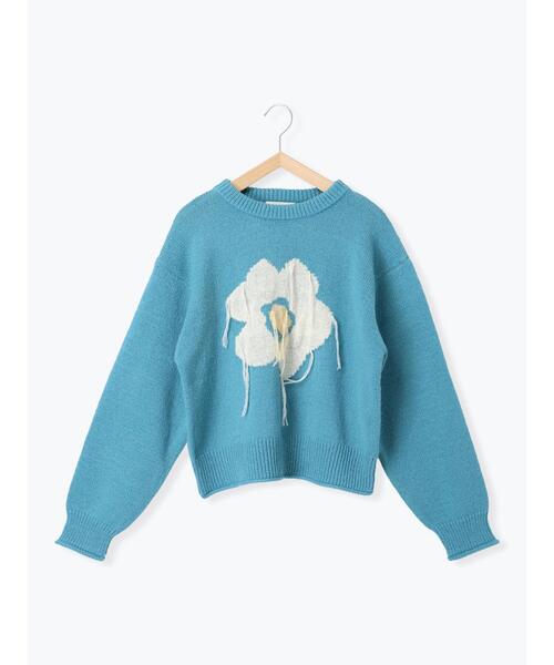 ehka sopo（エヘカソポ）の「花モチーフニット（ニット/セーター・レディース・ネイビー/オフホワイト/サックスブルー/ラベンダー・F）」の13枚目の写真