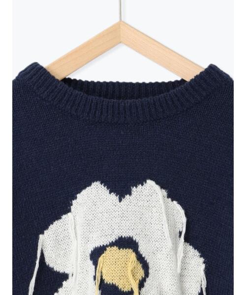 ehka sopo（エヘカソポ）の「花モチーフニット（ニット/セーター・レディース・ネイビー/オフホワイト/サックスブルー/ラベンダー・F）」の9枚目の写真