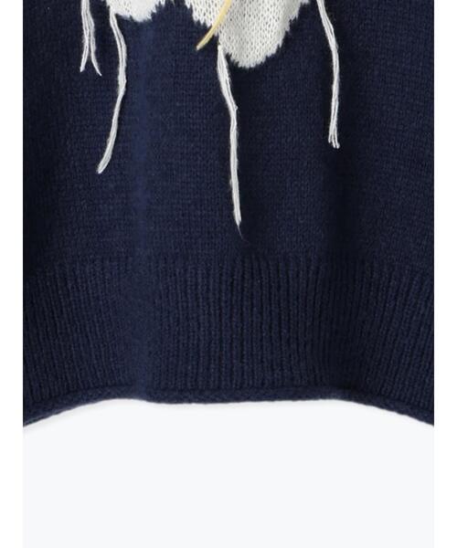 ehka sopo（エヘカソポ）の「花モチーフニット（ニット/セーター・レディース・ネイビー/オフホワイト/サックスブルー/ラベンダー・F）」の7枚目の写真