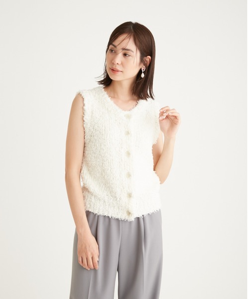 emmi 2wayフリンジニットベスト emmi（エミ）の「2wayフリンジニットベスト（ニット/セーター）」 - WEAR