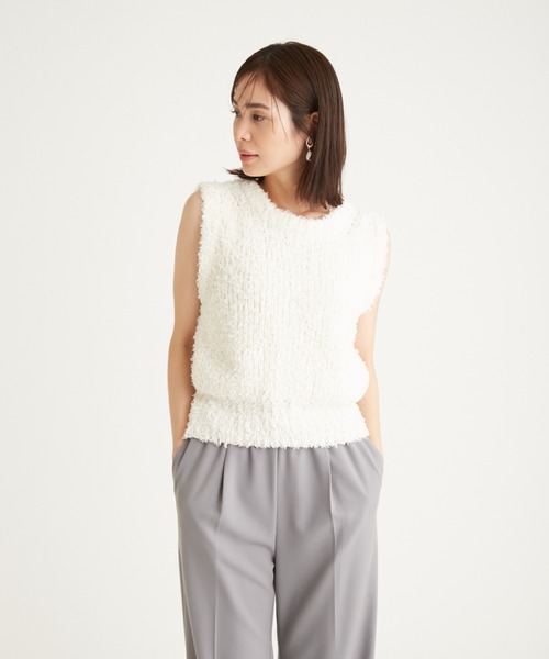 emmi 2wayフリンジニットベスト emmi（エミ）の「2wayフリンジニットベスト（ニット/セーター）」 - WEAR