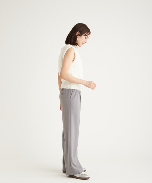 emmi（エミ）の「2wayフリンジニットベスト（ニット/セーター・レディース・ブラック/ホワイト・FREE）」の10枚目の写真