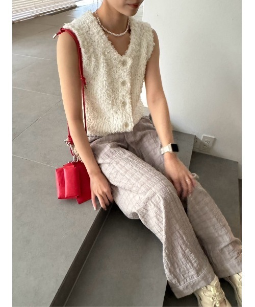 emmi 2wayフリンジニットベスト emmi（エミ）の「2wayフリンジニットベスト（ニット/セーター）」 - WEAR