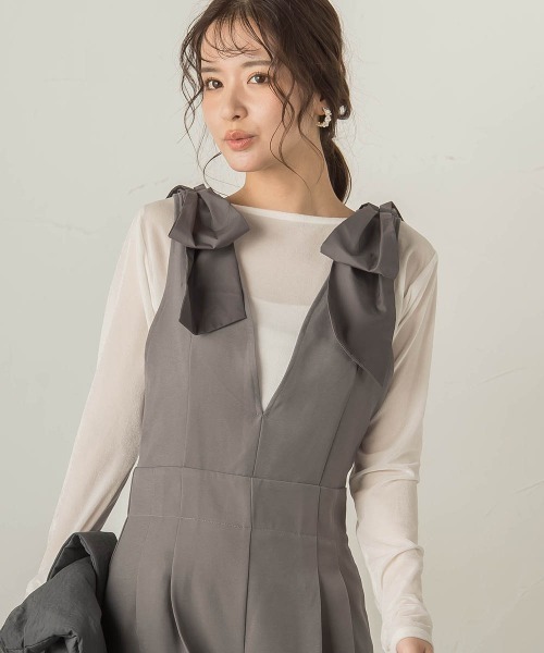 VICKY(ビッキー)の「ニュアンスベロアアシメタックカットソー≪手洗い可能≫(Tシャツ/カットソー・レディース・オフホワイト/ネイビー/パープル・M)」の7枚目の写真