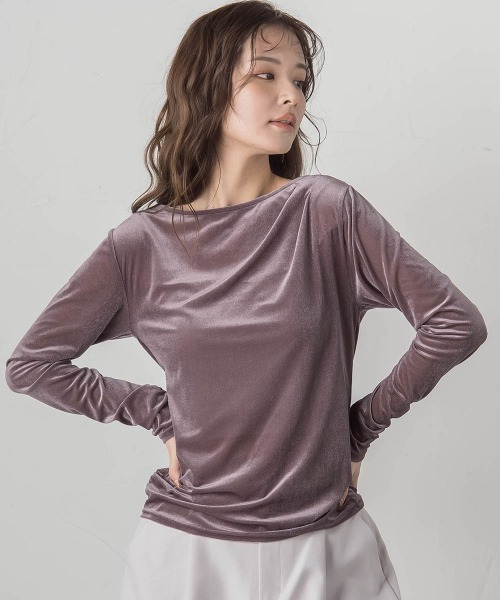 VICKY(ビッキー)の「ニュアンスベロアアシメタックカットソー≪手洗い可能≫(Tシャツ/カットソー・レディース・オフホワイト/ネイビー/パープル・M)」の17枚目の写真