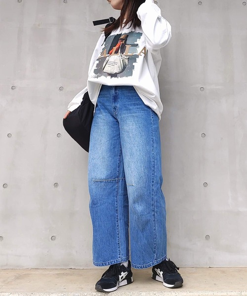 Q（キュー）の「ビッグバッグガールロンT（Tシャツ/カットソー・レディース・ホワイト/ブラック・MEDIUM）」の18枚目の写真