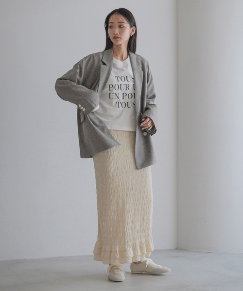 MENS】【SETUP可能】メランジツイルステッチシャツジャケット