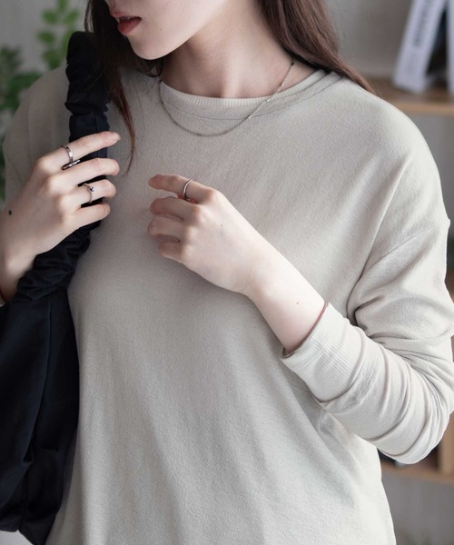 HusHusH（ハッシュアッシュ）の「HusHusH ハッシュアッシュ シアー アンサンブルロンT（Tシャツ/カットソー・レディース・ブラック/グレイッシュベージュ/ピンク・L/M）」の2枚目の写真