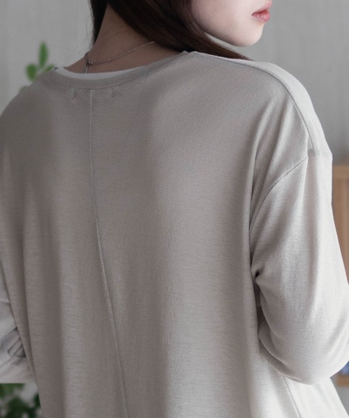 HusHusH（ハッシュアッシュ）の「HusHusH ハッシュアッシュ シアー アンサンブルロンT（Tシャツ/カットソー・レディース・ブラック/グレイッシュベージュ/ピンク・L/M）」の6枚目の写真