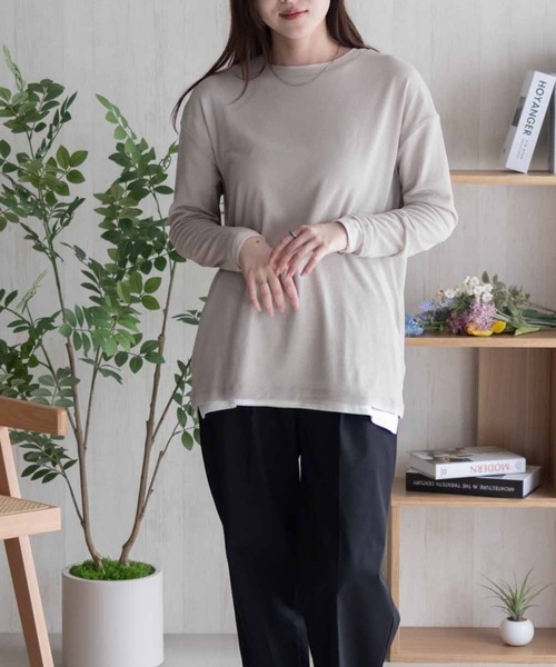 HusHusH（ハッシュアッシュ）の「HusHusH ハッシュアッシュ シアー アンサンブルロンT（Tシャツ/カットソー・レディース・ブラック/グレイッシュベージュ/ピンク・L/M）」の5枚目の写真