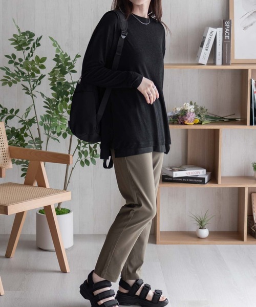 HusHusH（ハッシュアッシュ）の「HusHusH ハッシュアッシュ シアー アンサンブルロンT（Tシャツ/カットソー・レディース・ブラック/グレイッシュベージュ/ピンク・L/M）」の11枚目の写真