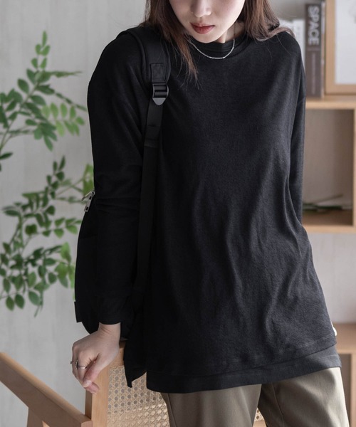 HusHusH（ハッシュアッシュ）の「HusHusH ハッシュアッシュ シアー アンサンブルロンT（Tシャツ/カットソー・レディース・ブラック/グレイッシュベージュ/ピンク・L/M）」の14枚目の写真