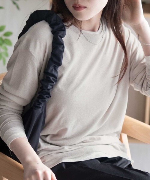 HusHusH（ハッシュアッシュ）の「HusHusH ハッシュアッシュ シアー アンサンブルロンT（Tシャツ/カットソー・レディース・ブラック/グレイッシュベージュ/ピンク・L/M）」の7枚目の写真