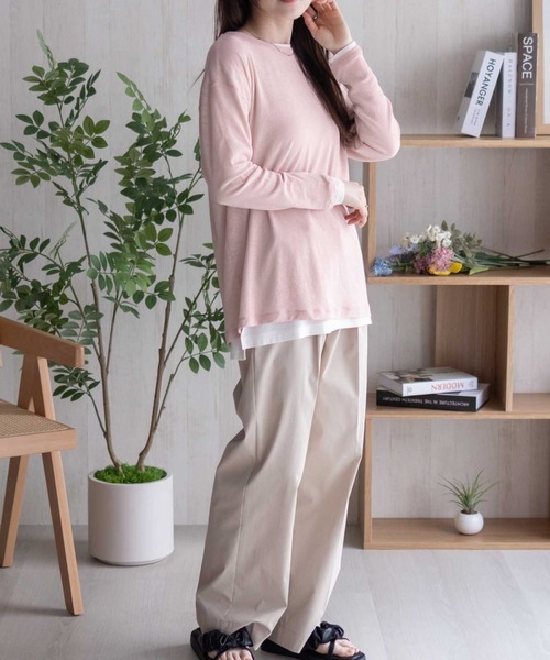 HusHusH（ハッシュアッシュ）の「HusHusH ハッシュアッシュ シアー アンサンブルロンT（Tシャツ/カットソー・レディース・ブラック/グレイッシュベージュ/ピンク・L/M）」の16枚目の写真