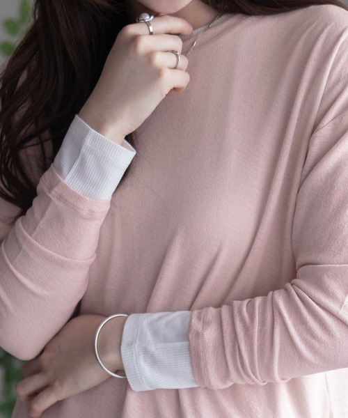 HusHusH（ハッシュアッシュ）の「HusHusH ハッシュアッシュ シアー アンサンブルロンT（Tシャツ/カットソー・レディース・ブラック/グレイッシュベージュ/ピンク・L/M）」の20枚目の写真