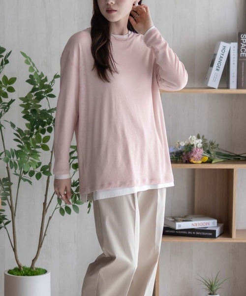 HusHusH（ハッシュアッシュ）の「HusHusH ハッシュアッシュ シアー アンサンブルロンT（Tシャツ/カットソー・レディース・ブラック/グレイッシュベージュ/ピンク・L/M）」の17枚目の写真