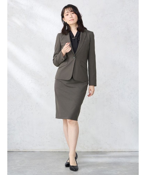 パーフェクトスーツファクトリー Perfect Suit FActory バー付きボウタイ ジョーゼットブラウス （ベージュ） パーフェクトスーツファクトリー Perfect Suit FActory バー付き