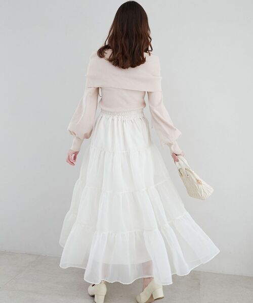 MAJESTIC LEGON（マジェスティックレゴン）の「ドロストオフショルニット（ニット/セーター・レディース・イエロー/ピンク/オフホワイト/グレー・MEDIUM）」の21枚目の写真